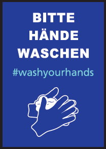 Hinweismatte 85 x 120 Hände waschen